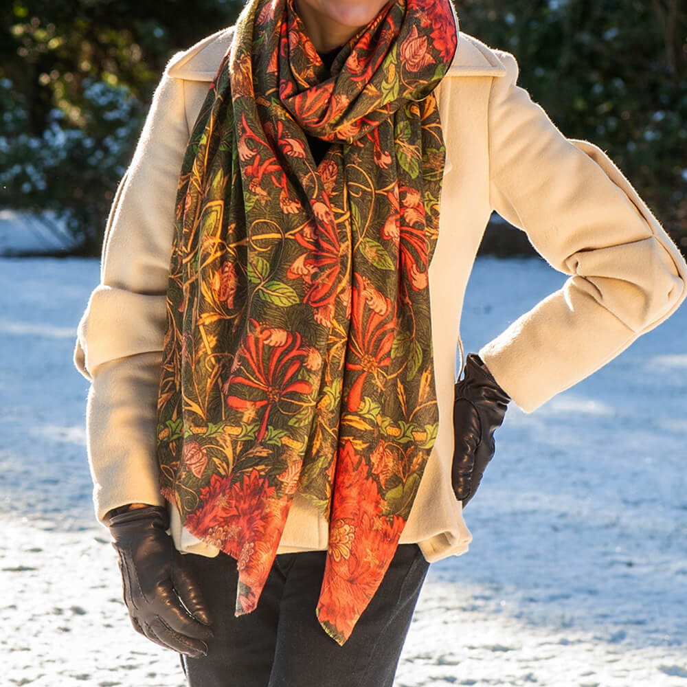 The Liberty March Sparkle Trio- Coral Cashmere and Silk Wrap