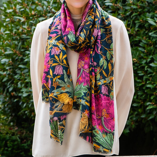 The Liberty ‘March Sparkle’ Trio-Pink Cashmere and Silk Wrap