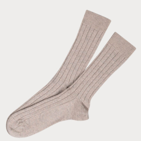 Men's Sandy Beige Cashmere Socks