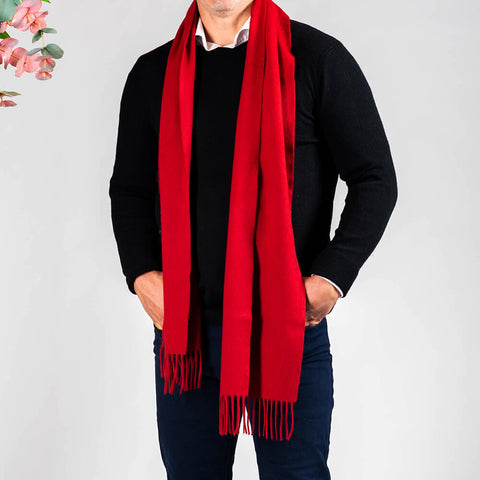 Cardinal Red Scottish Cashmere Scarf