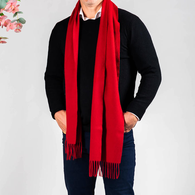 Cardinal Red Scottish Cashmere Scarf