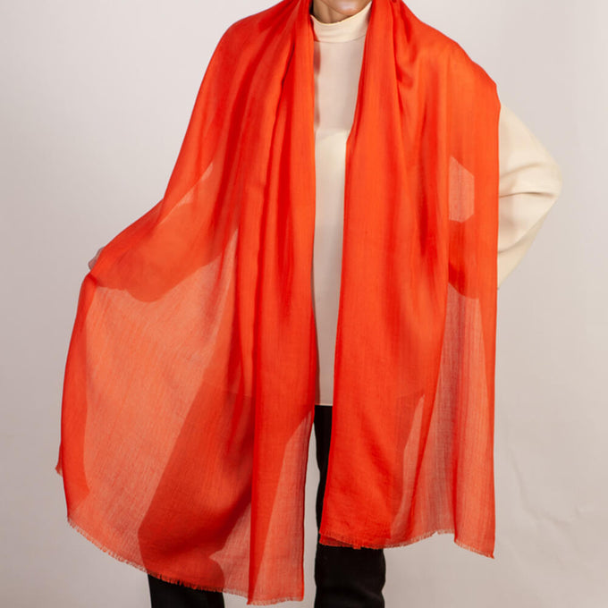 The Spice Route Quintet - Saffron Cashmere and Silk Wrap