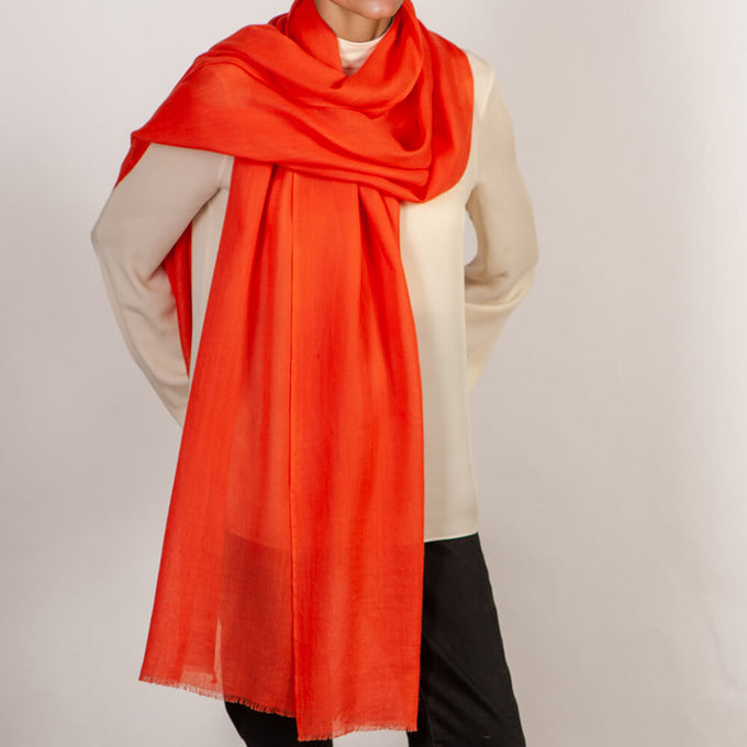 The Spice Route Quintet - Saffron Cashmere and Silk Wrap