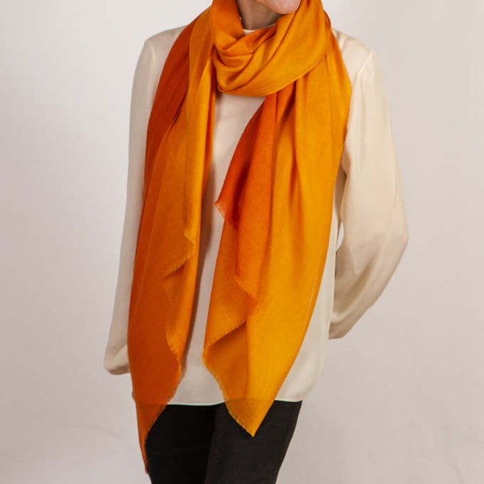 Monsoon Gold Shaded Cashmere and Silk Wrap