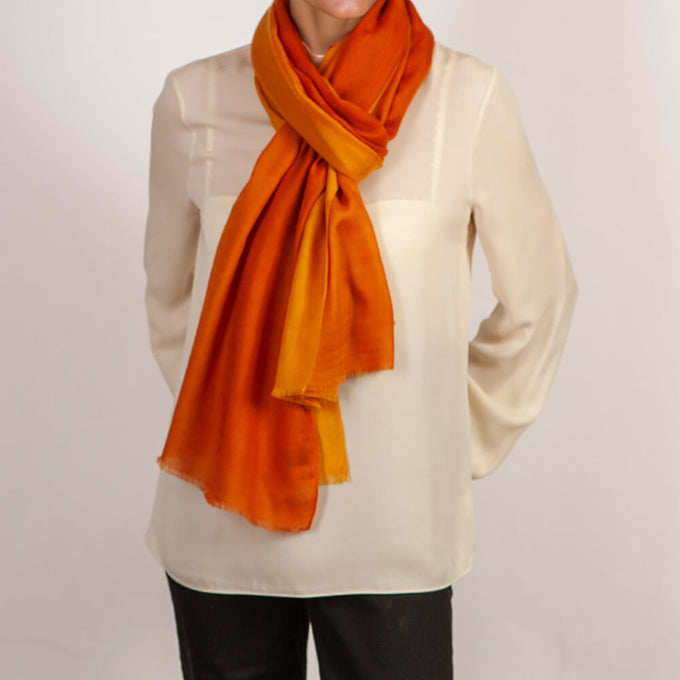 Monsoon Gold Shaded Cashmere and Silk Wrap