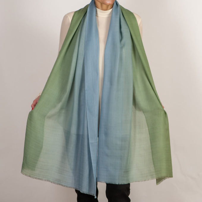 Morning Mist Shaded Cashmere and Silk Wrap