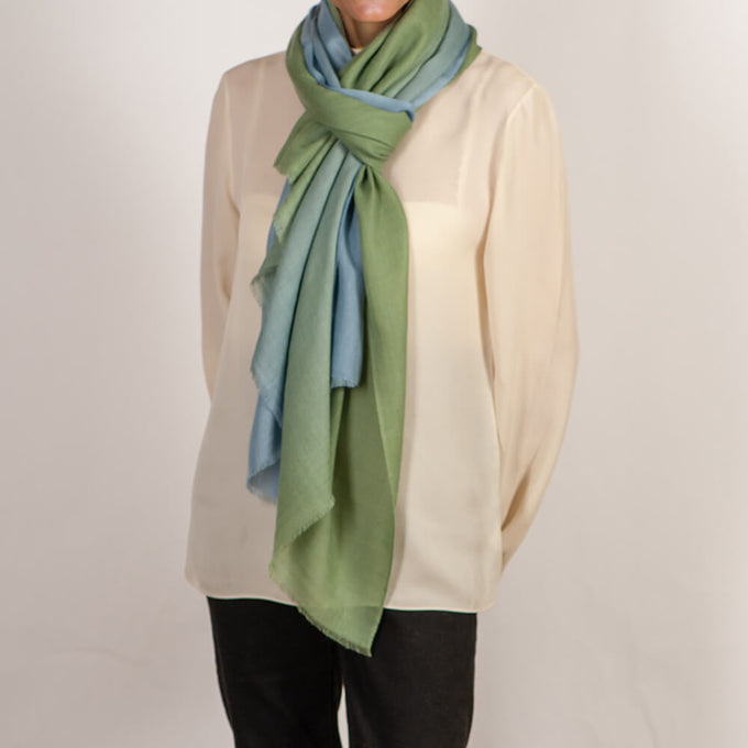 Morning Mist Shaded Cashmere and Silk Wrap