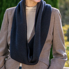 Superluxe Navy Italian Cashmere Double Snood
