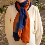 The Earth Tones - Midnight Wood Shaded Cashmere and Silk Wrap