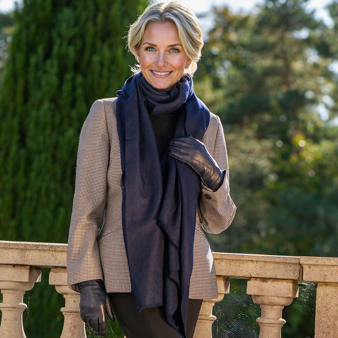Navy Blue Cashmere Shawl
