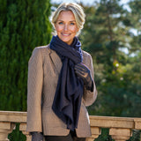 Navy Blue Cashmere Shawl