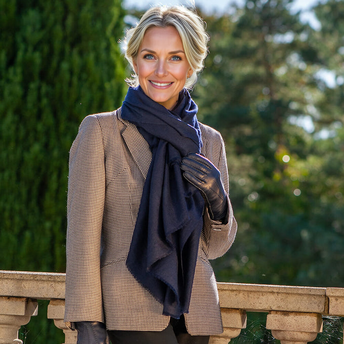 Navy Blue Cashmere Shawl
