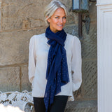 Swarovski Navy Wrap in Cashmere and Silk