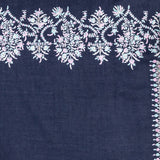 Hand Embroidered Pashmina Cashmere Shawl - Navy Floral