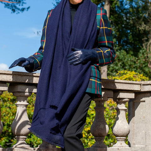 Midnight Blue Gossamer Cashmere Shawl