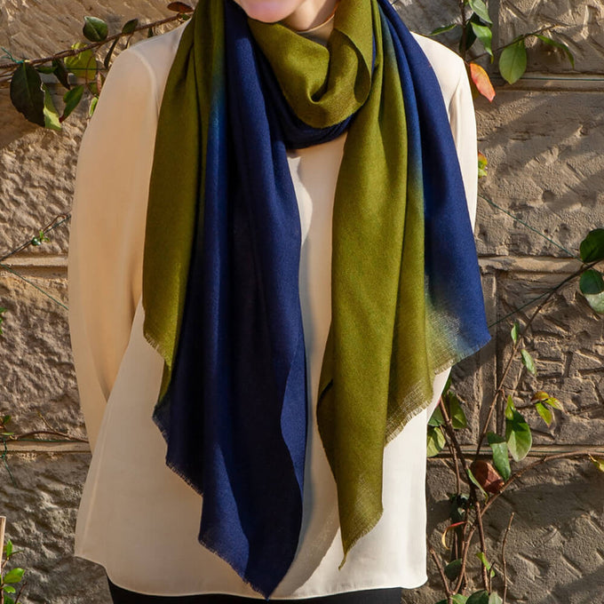 The Earth Tones - Twilight Glade Cashmere and Silk Wrap