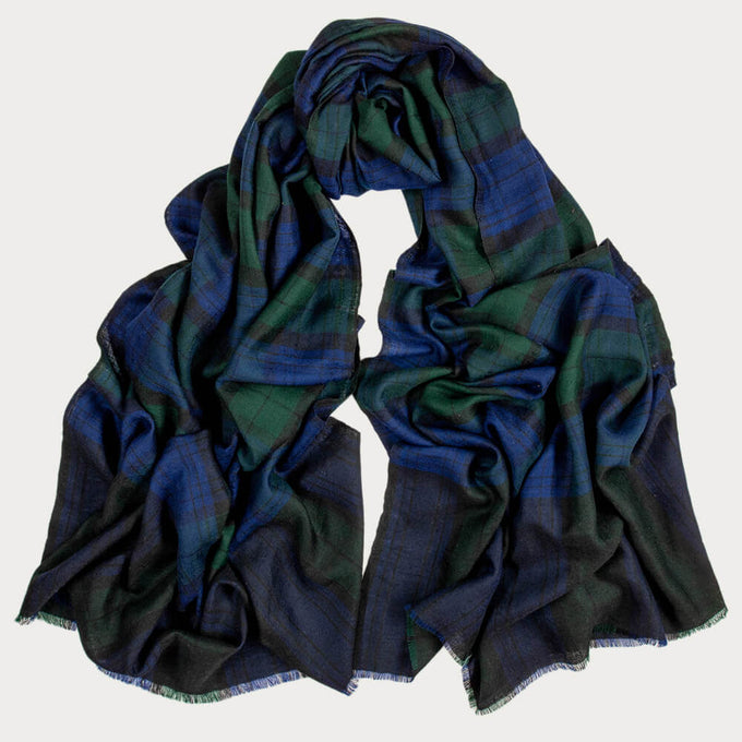 Black Watch Contemporary Pashmina Cashmere Shawl