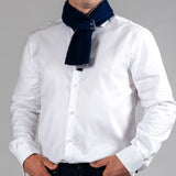 Navy and Grey Cashmere Cravat Scarf