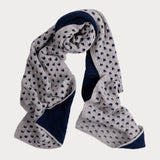 Navy and Grey Buttonhole Double Faced Scarf