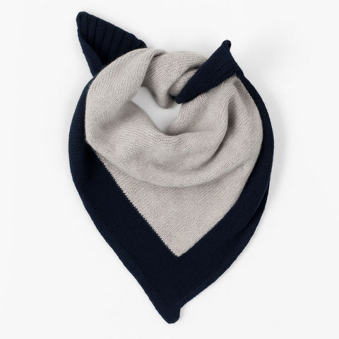 Grey and Navy Italian Cashmere Scarflette