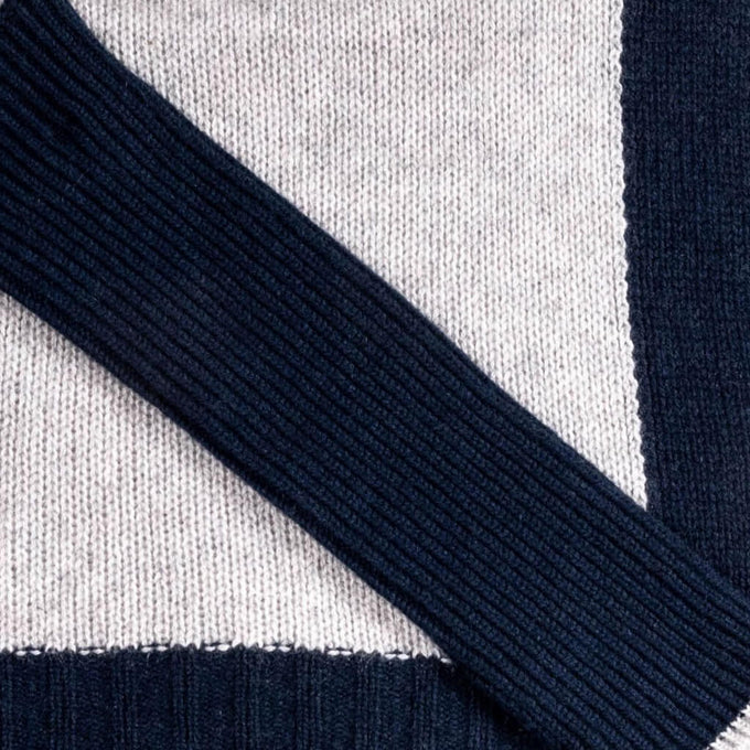 Grey and Navy Italian Cashmere Scarflette