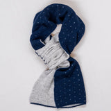 Navy Polka Dot Double Faced Cashmere Neck Warmer