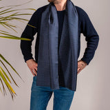 Adelfia - Navy Polka Dot Silk Scarf - Sample