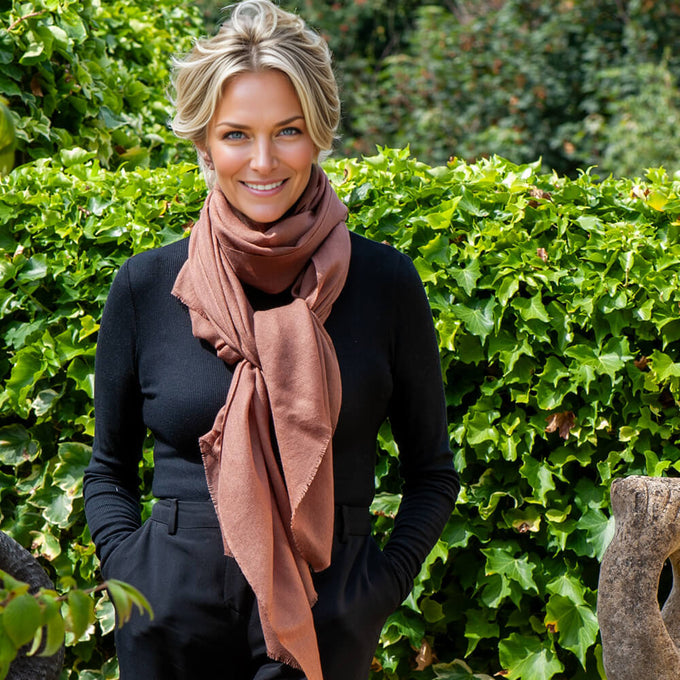 The Spice Palette - Crushed Nutmeg Cashmere and Silk Wrap