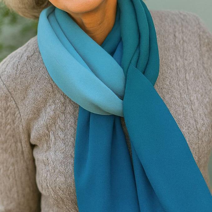 Ocean Shades Cashmere and Silk Wrap