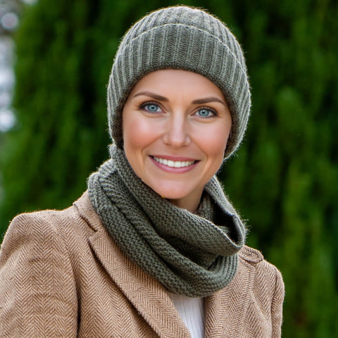 Olive Green Luxe Italian Cashmere Beanie