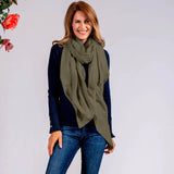 Olive Green Pashmina Cashmere Ring Shawl