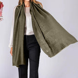Olive Green Pashmina Cashmere Ring Shawl