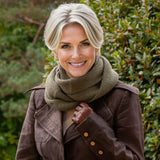 Superluxe Olive Green Italian Cashmere Double Snood