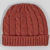 Terracotta Cable Knit Italian Cashmere Beanie