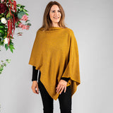 Pumpkin and Walnut Knitted Cashmere Poncho