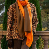 Chocolate Orange Shaded cashmere and Silk Wrap