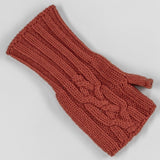Terracotta Cable Knit Cashmere Wrist Warmers