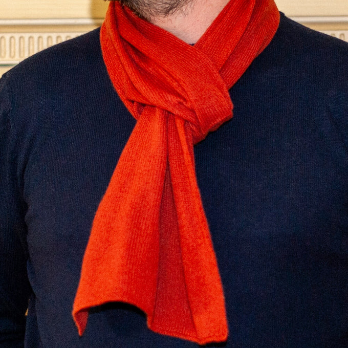 Double Faced Terracotta Italian Cashmere Neck Warmer