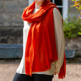 Terracotta Spice Cashmere and Silk Wrap