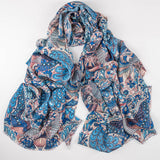 PRE ORDER: The Liberty ‘Oscar’s Palace’ Duet - Blue Cashmere and Silk Wrap