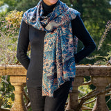 PRE ORDER: The Liberty ‘Oscar’s Palace’ Duet - Blue Cashmere and Silk Wrap