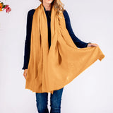 Pastel Orange Cashmere and Silk Wrap