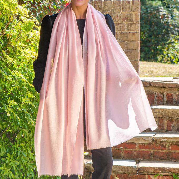 Pastel Pink Cashmere and Silk Wrap