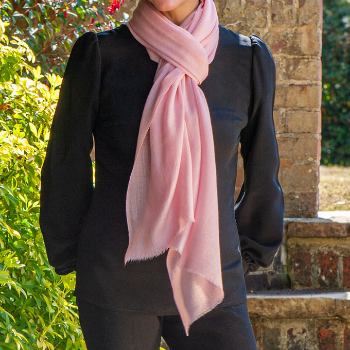 Pastel Pink Cashmere and Silk Wrap