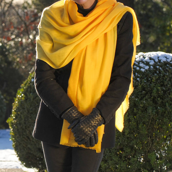 Shades of Pale Trio - Banana Cashmere and Silk Wrap