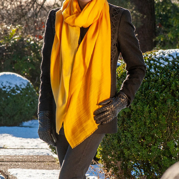 Shades of Pale Trio - Banana Cashmere and Silk Wrap