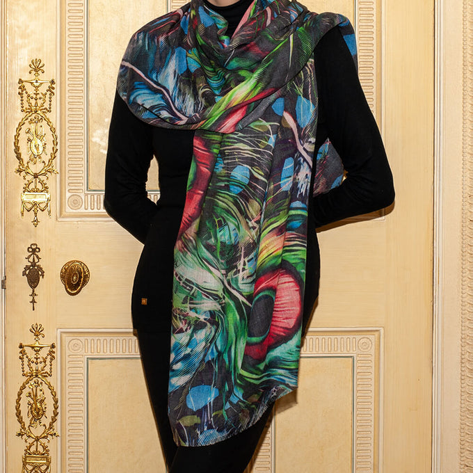 The Liberty Print Quartet – The Peacock Cashmere and Silk Wrap