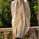 The Tonal Shades - Pebble Mist Cashmere and Silk Wrap