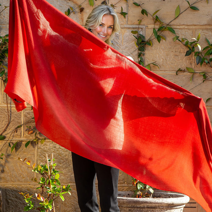 Birds of a Feather - The Pheasant Shaded Cashmere and Silk Wrap