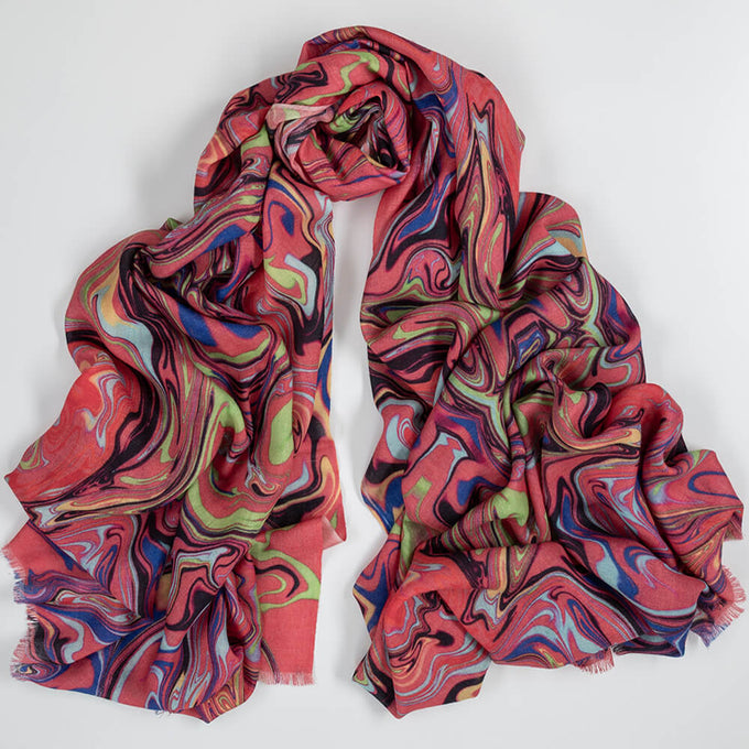 PRE ORDER: The Kaleidoscope Quartet - Pink Drift Cashmere and Silk Wrap